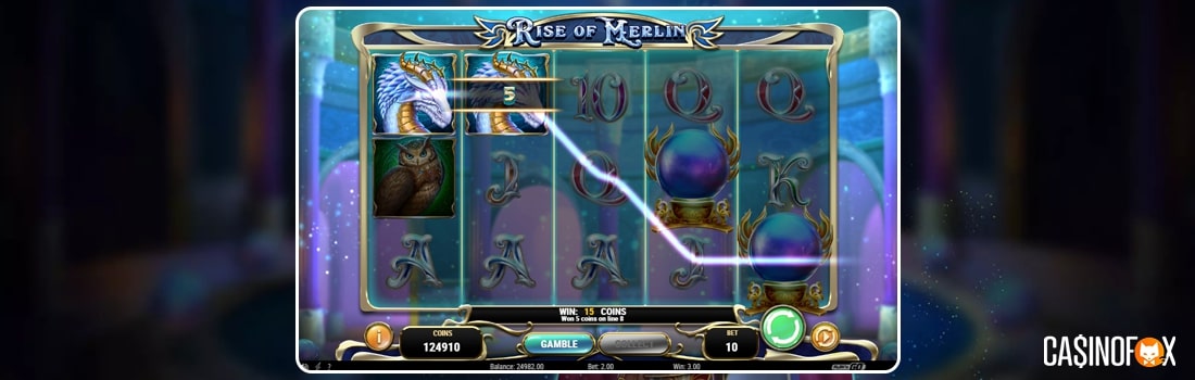 Bonusspel och free spins i Rise of Merlin