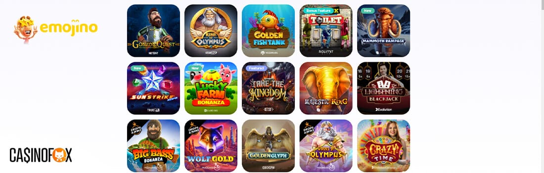 Emojino Casino erbjuder ett stort spelutbud
