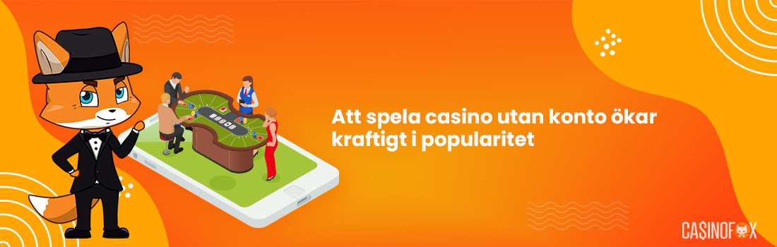 Casino utan konto är det mest populära valet bland svenska spelare