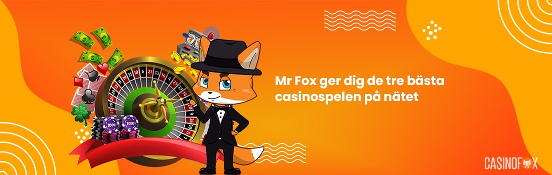Mr Fox ger dig topp 3 casinospel på nätet
