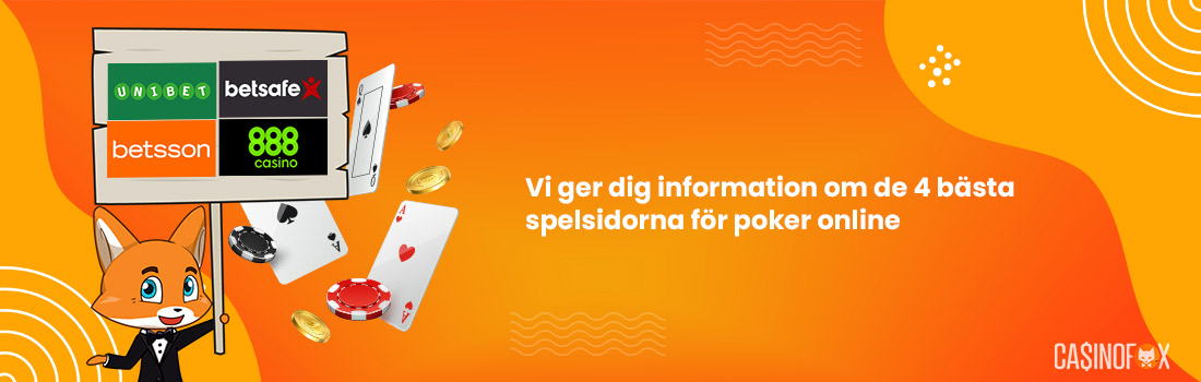 Bästa spelsidor för poker online med svensk licens