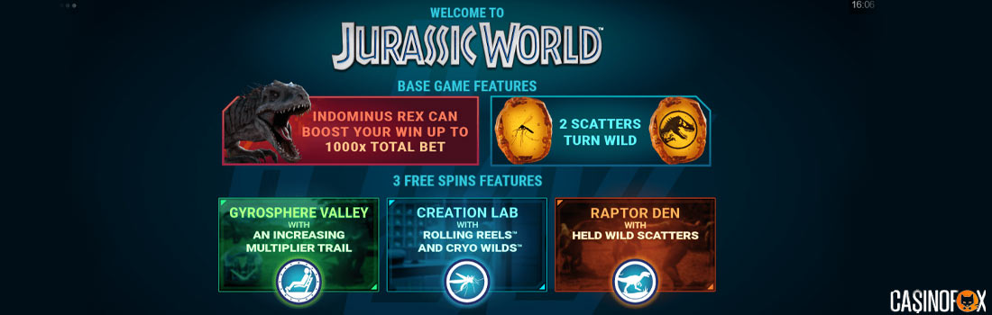 Bonusarna på Jurassic World slot