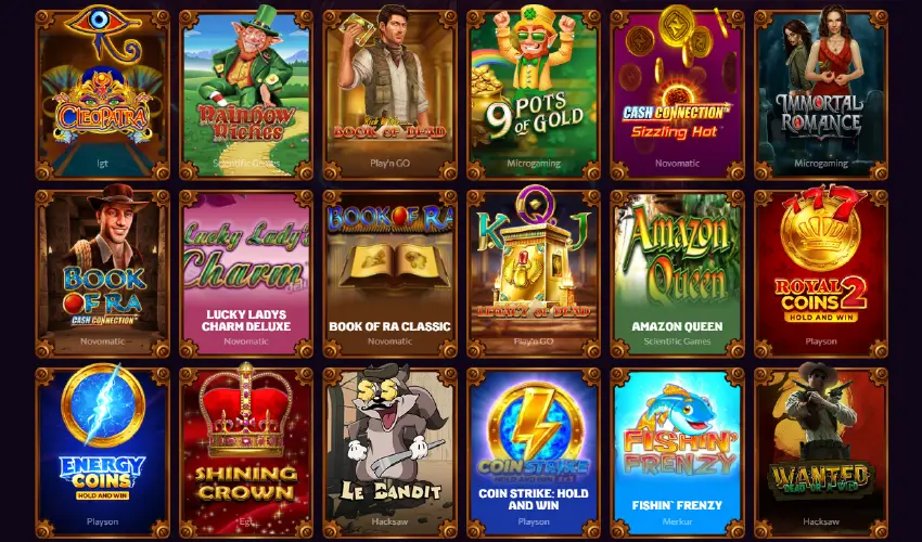 Chanze casino spelutbud