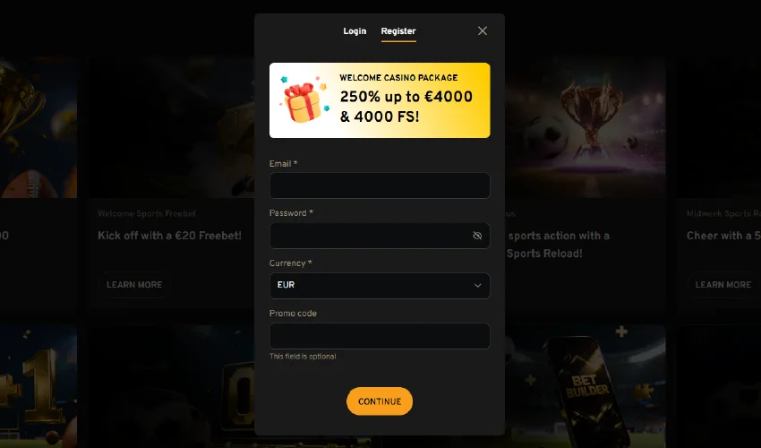 Lucky Trunk snabb och enkel registrering