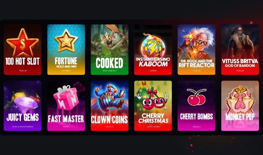 Instant casino spelutbud